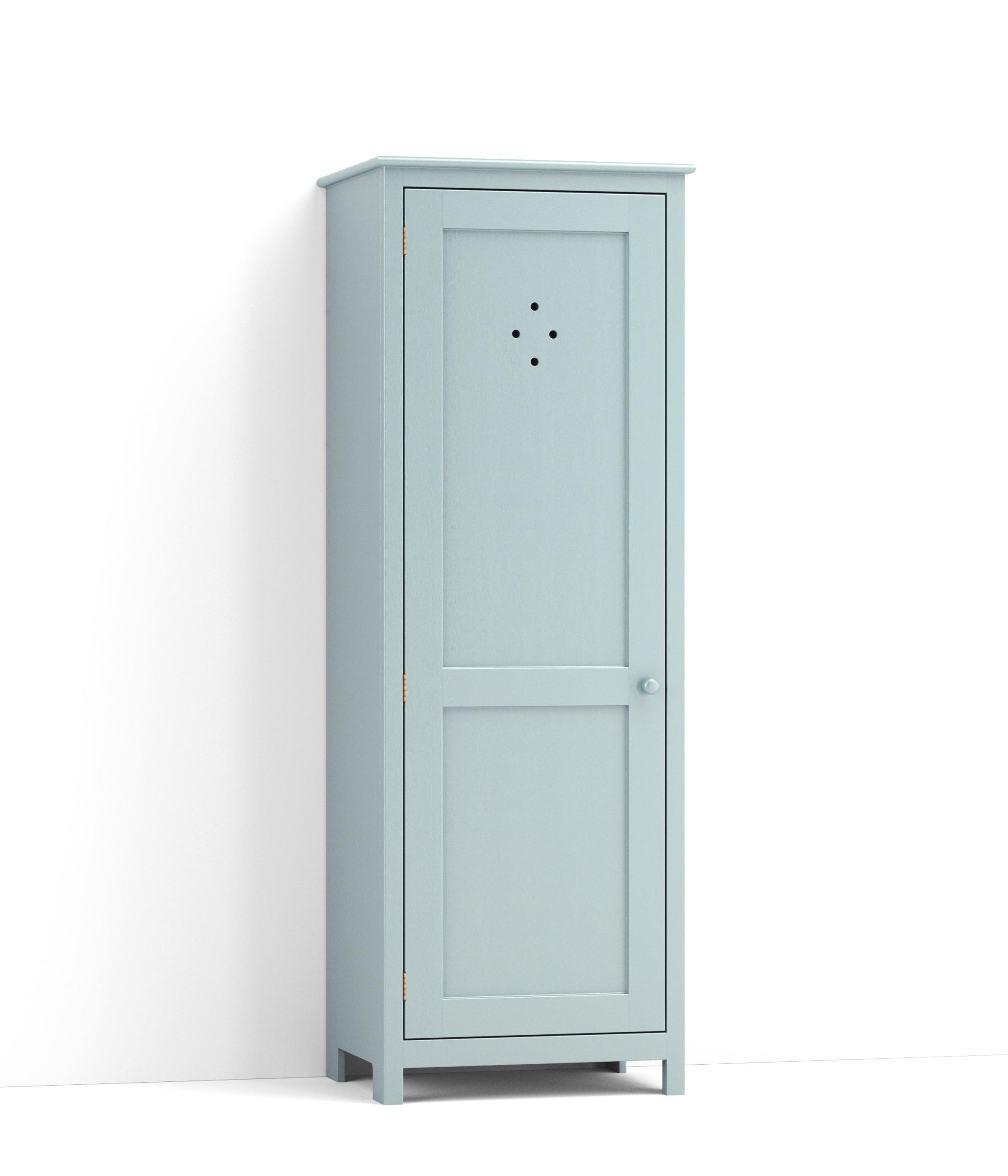 A render of a freestanding upright cupboard from deVOL's Real Shaker range.