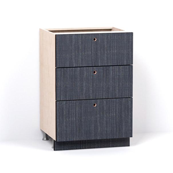 A render of kitchen pan drawers from deVOL's Sebastian Cox range.