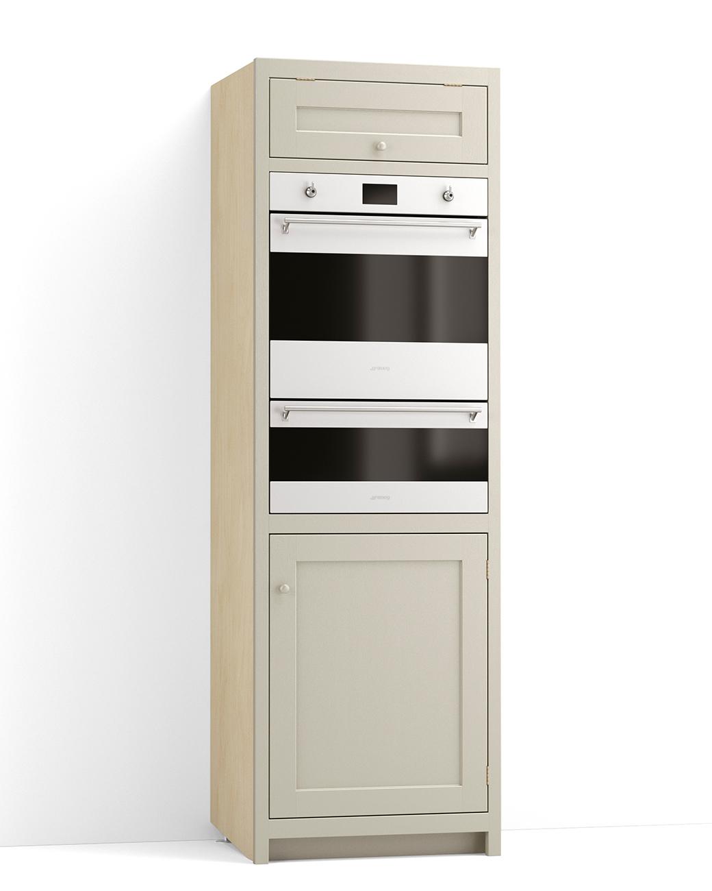 A render of a full height oven cupboard from deVOL's Real Shaker range.