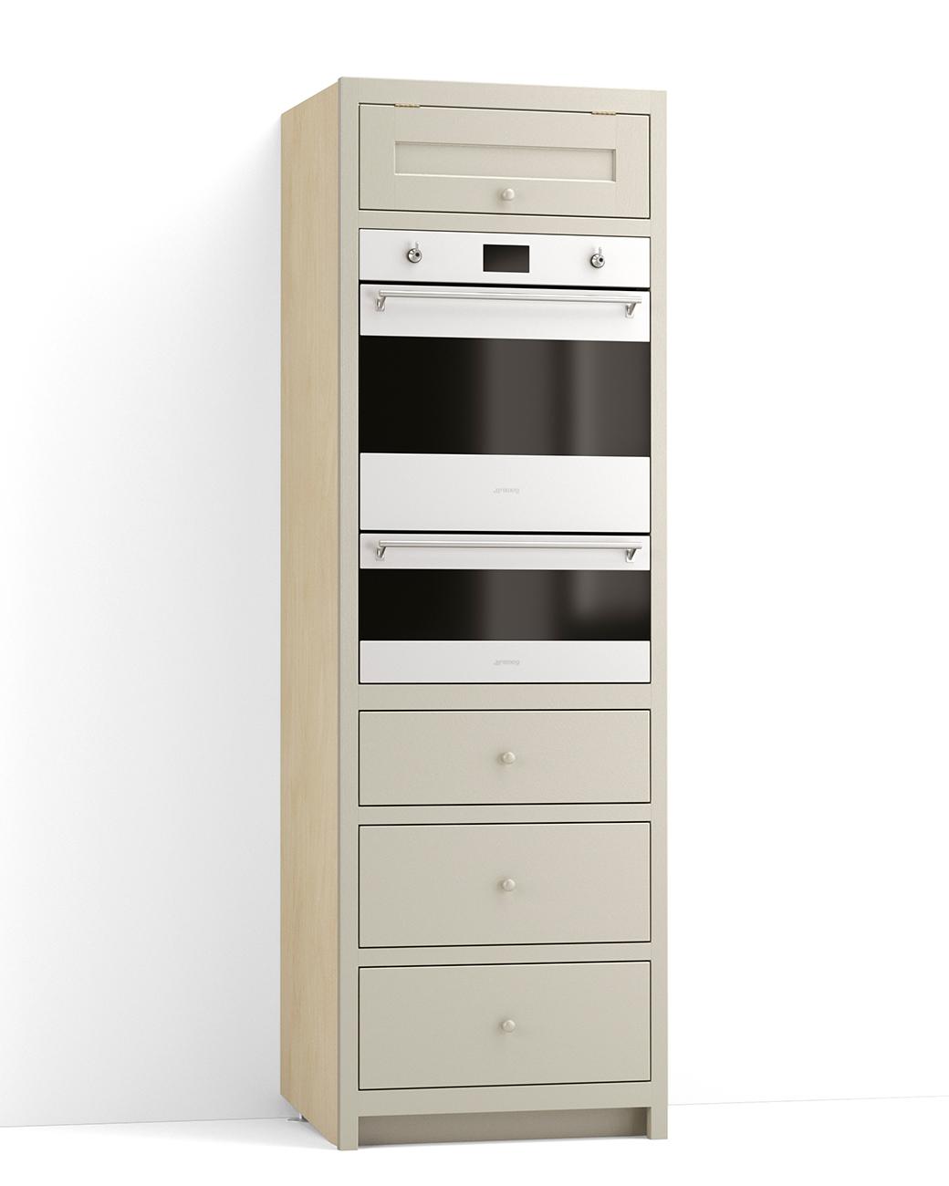 A render of a full height oven cupboard from deVOL's Real Shaker range.