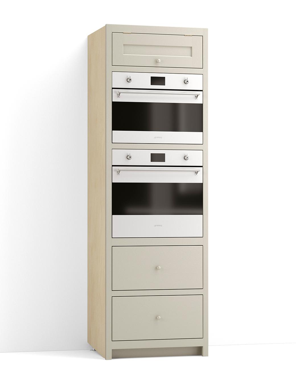 A render of a full height oven cupboard from deVOL's Real Shaker range.