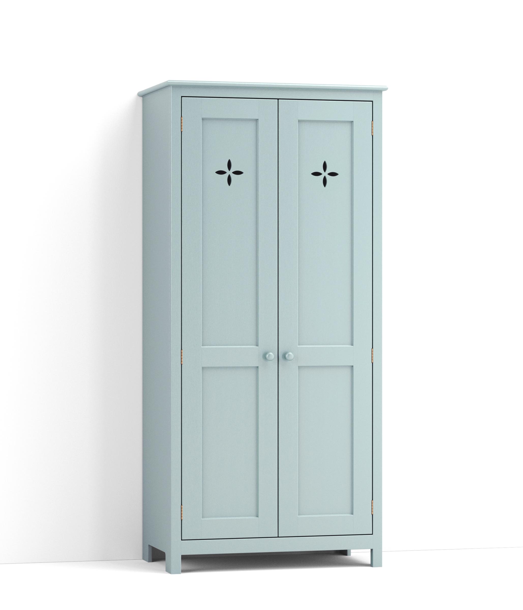 A render of a freestanding upright cupboard from deVOL's Real Shaker range.