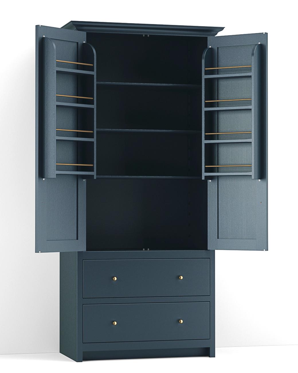 A render of a full height pantry cupboard from deVOL's Real Shaker range.