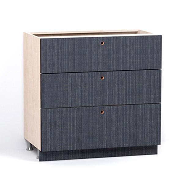 A render of kitchen pan drawers from deVOL's Sebastian Cox range.