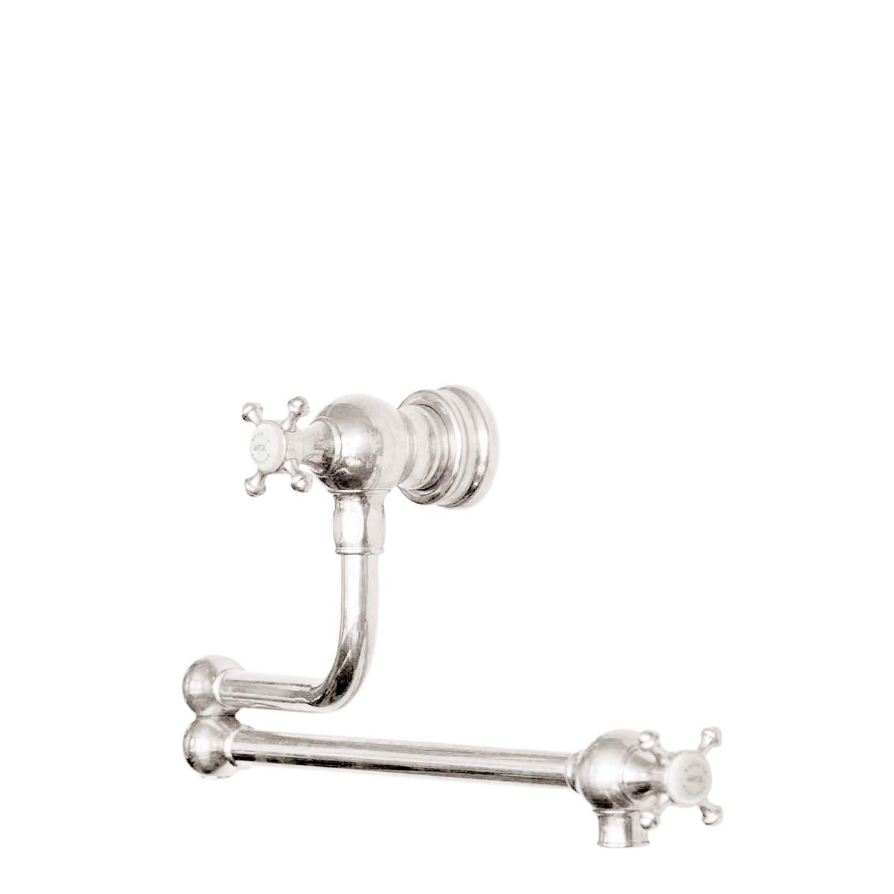 A cut-out image of a traditional style deVOL Chrome Pot Filler Tap.