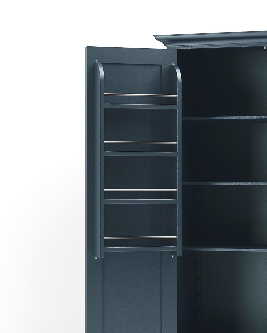 A render of a spice rack with chrome rails from deVOL's Real Shaker range.