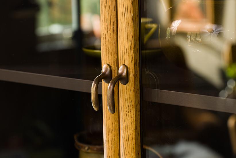 An oxidised brass hook from deVOL's Haberdasher's range.