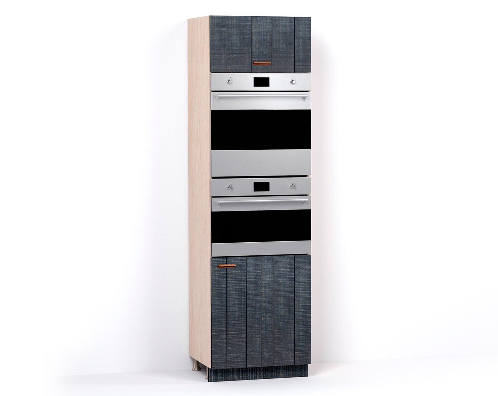A render of a full height oven cupboard from deVOL's Sebastian Cox range.