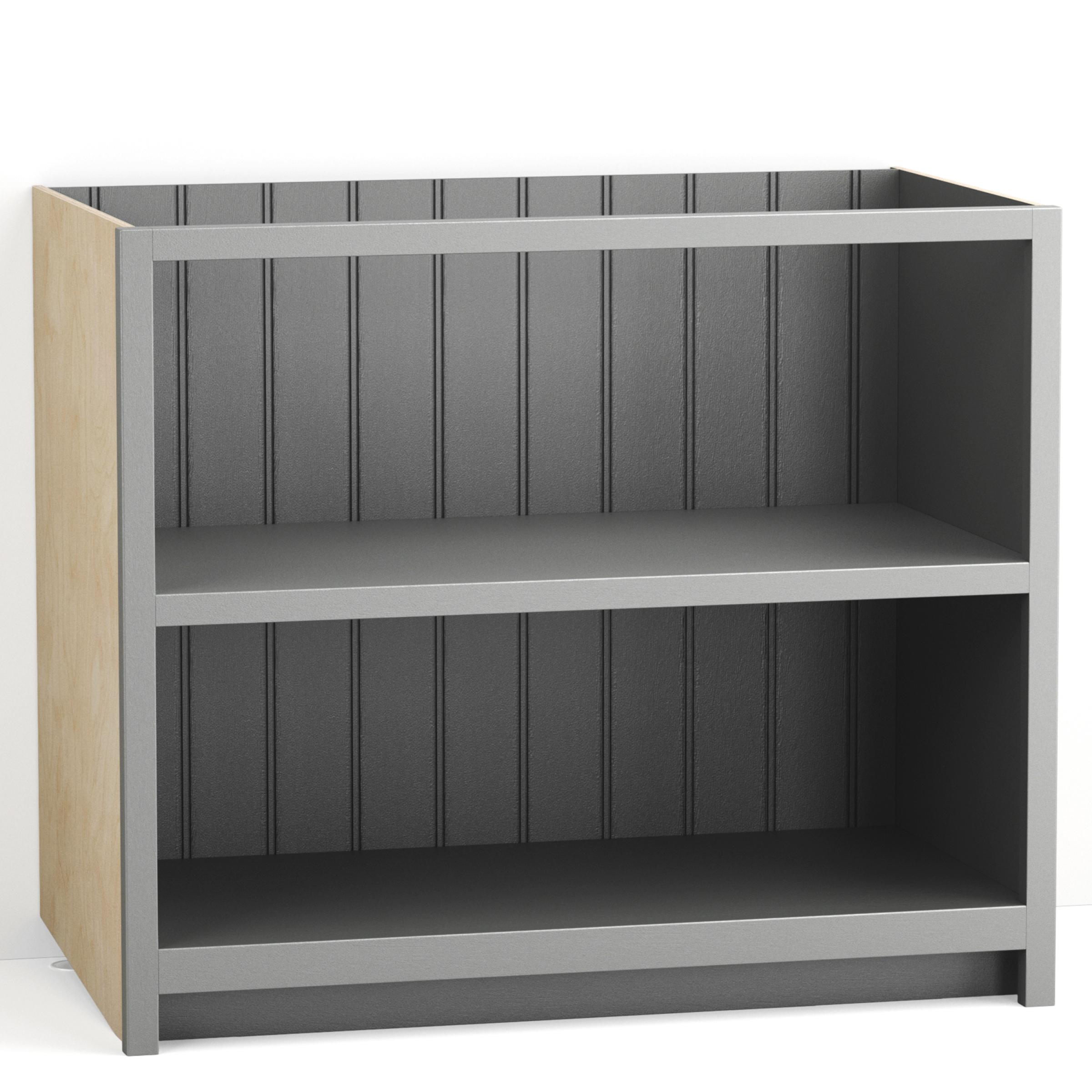 A render of a painted open base cabinet from deVOL's Real Shaker range.