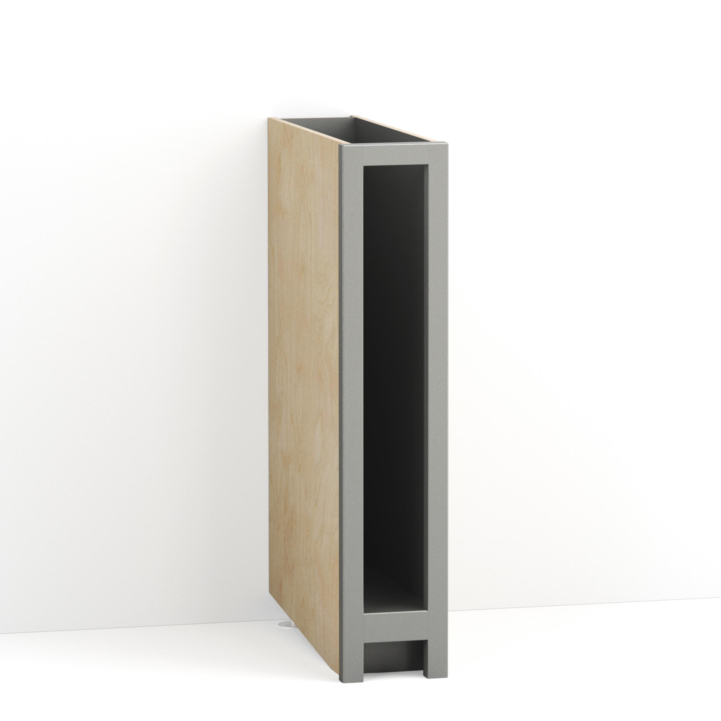 A render of a painted, chopping board slot base cabinet from deVOL's Real Shaker range.