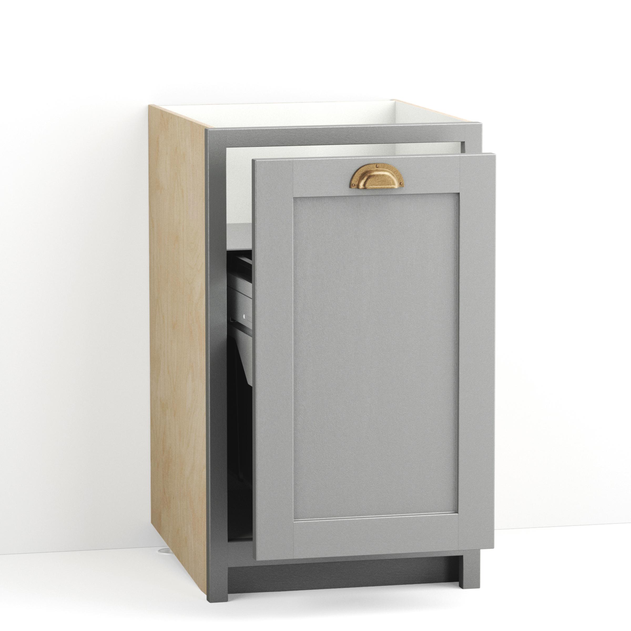 A render of a painted pull-out larder base cabinet from deVOL's Real Shaker range.