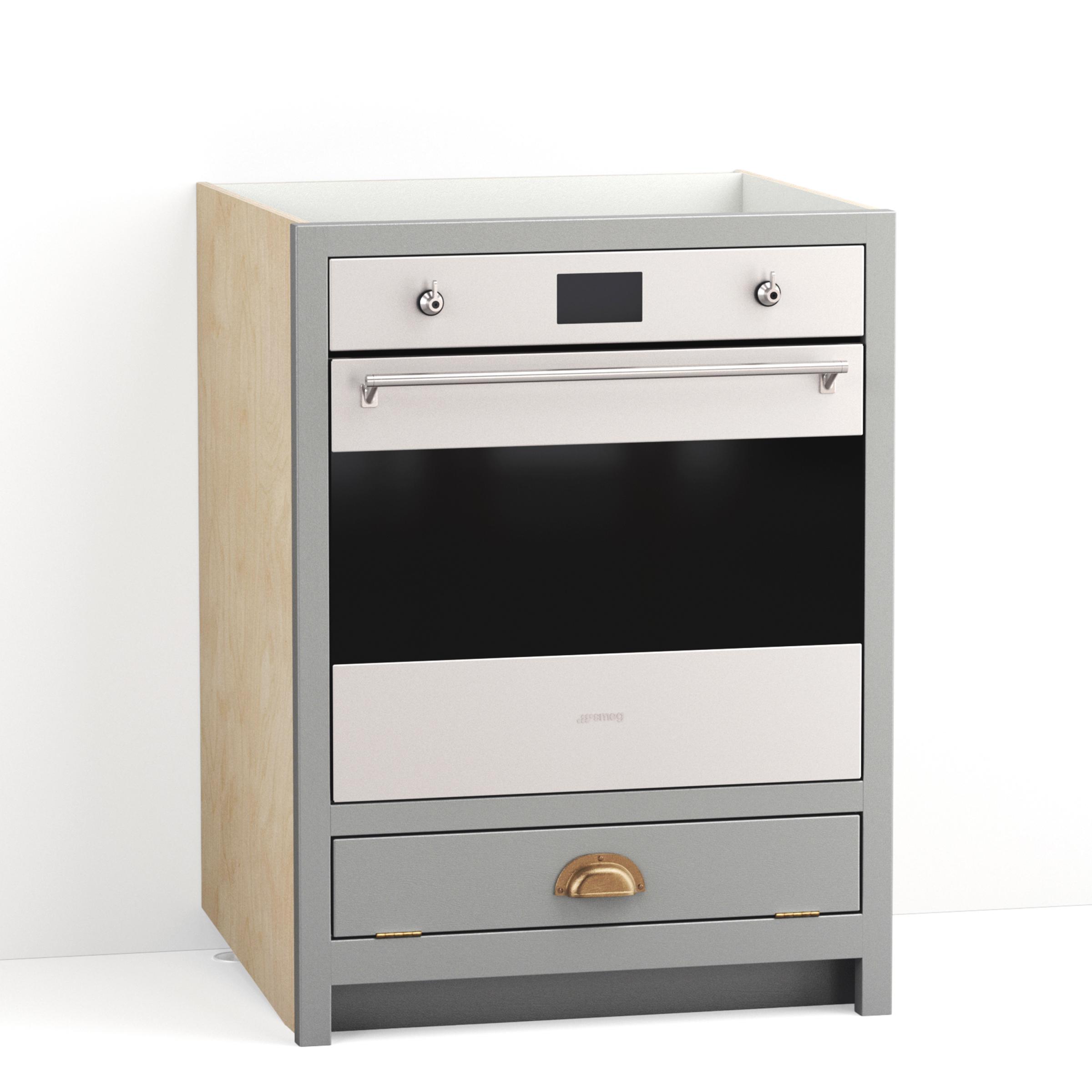 A render of an oven cupboard from deVOL's Real Shaker range.