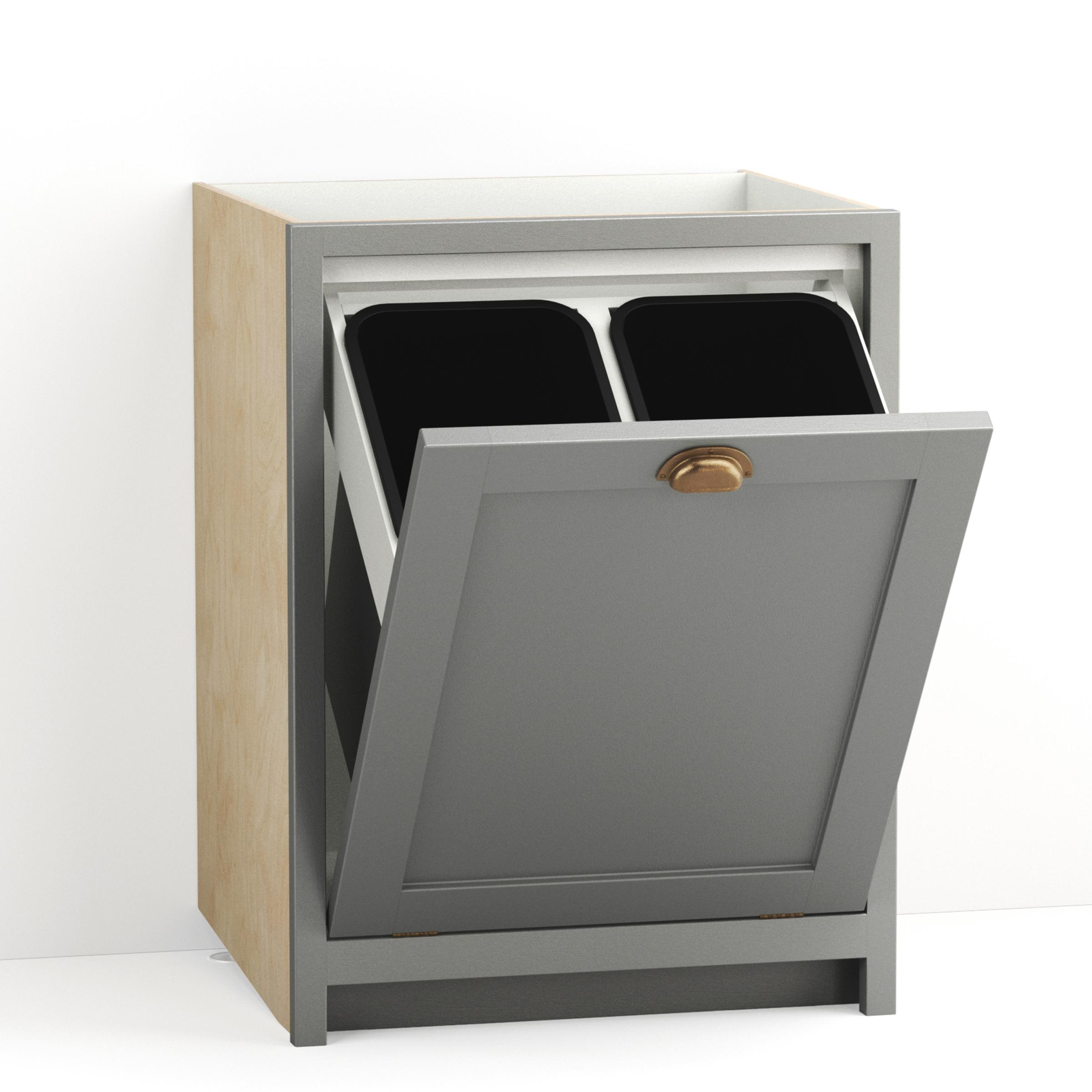 A render of a double bin cupboard from deVOL's Real Shaker range.