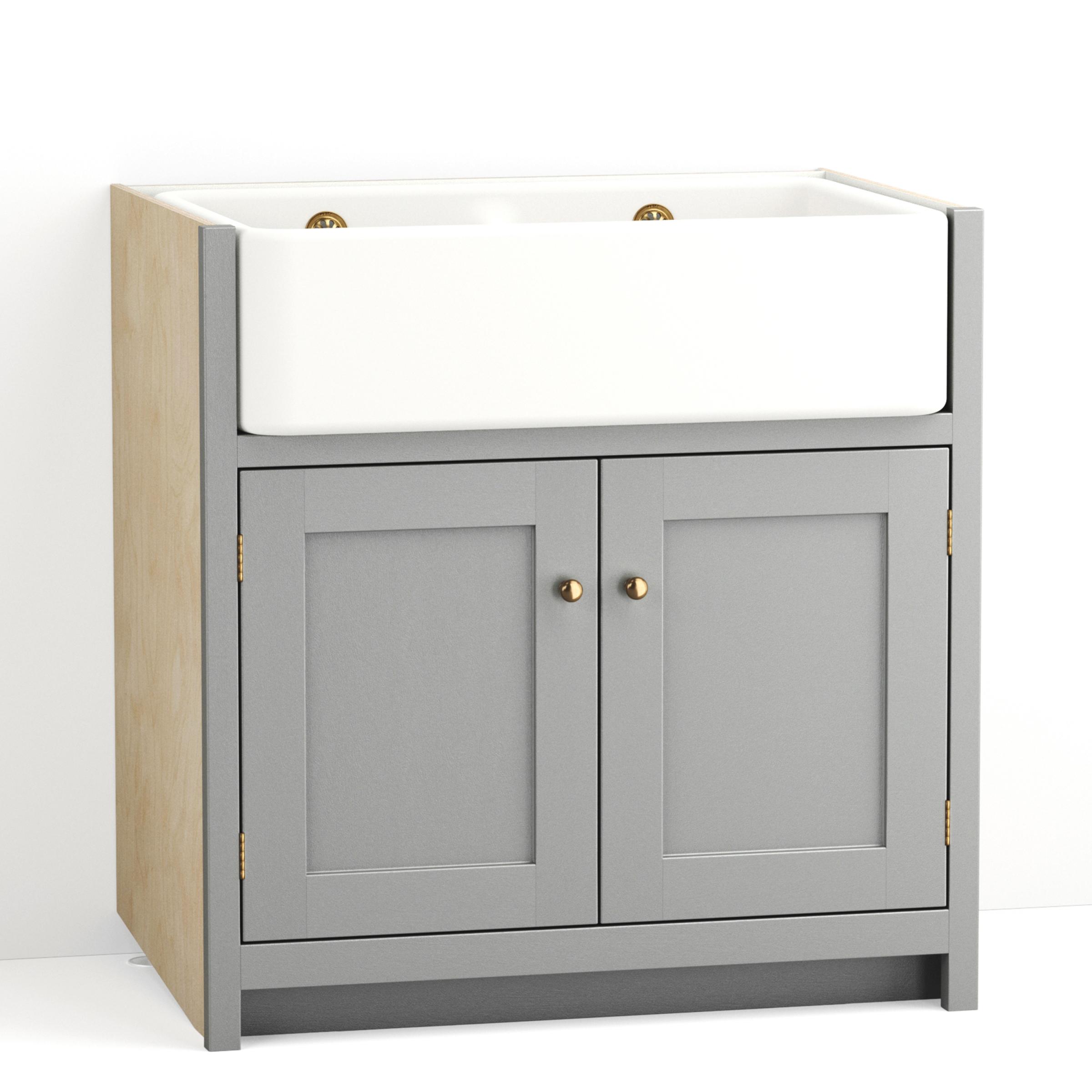 A render of a kitchen sink cupboard from deVOL's Real Shaker range.