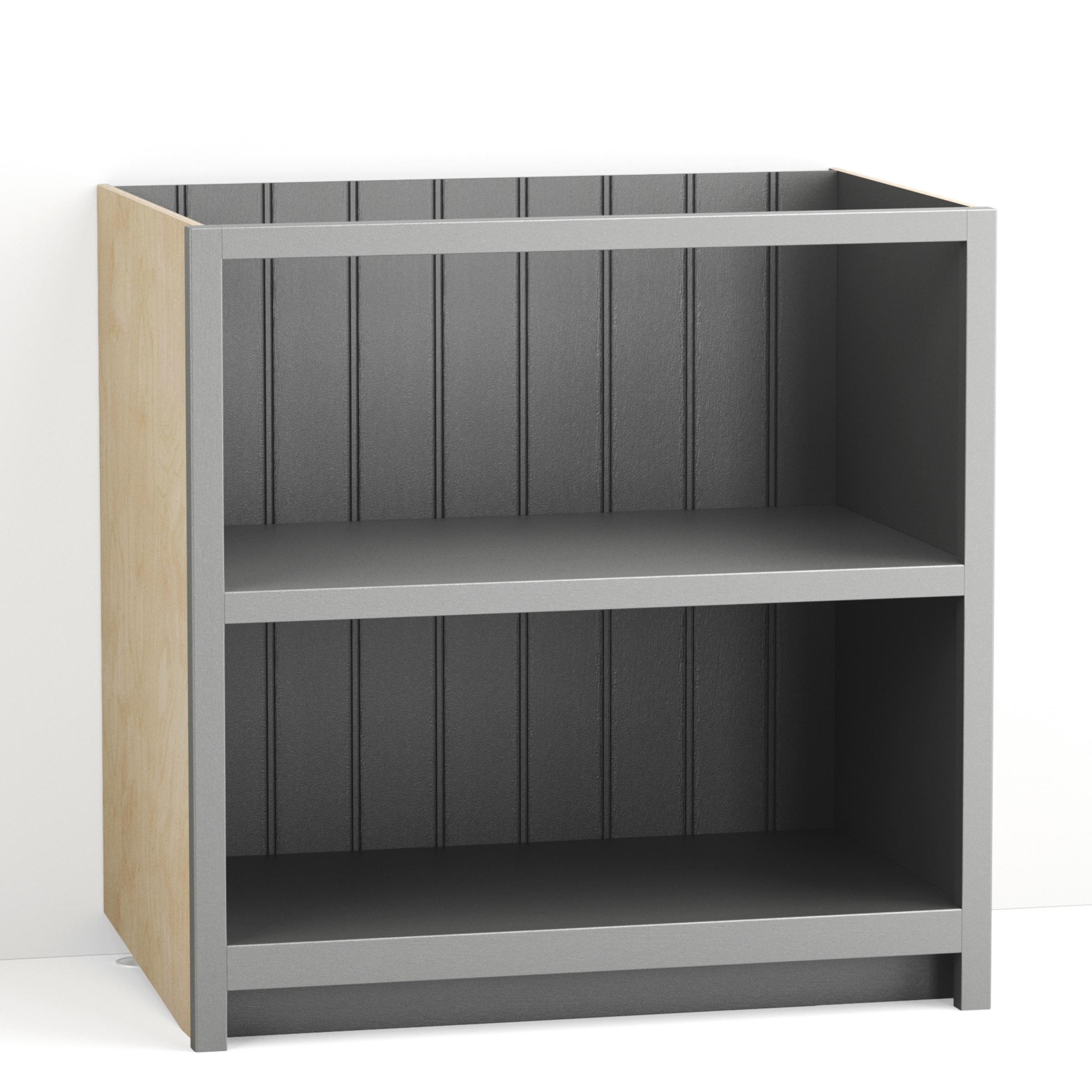 A render of a painted open base cabinet from deVOL's Real Shaker range.