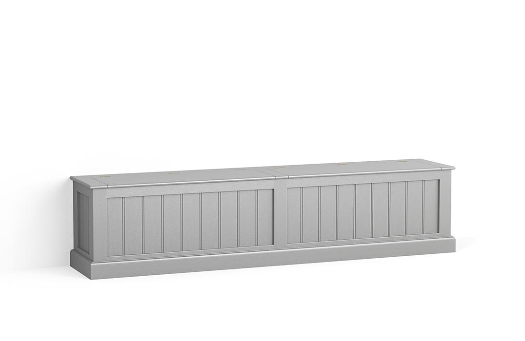 A render of a bespoke bench seat from deVOL's Real Shaker range.