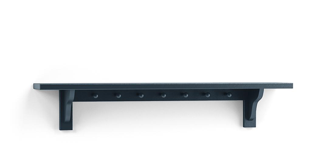 A render of a shelf with pegs from deVOL's Real Shaker range.