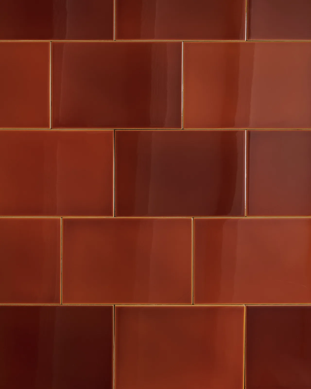 a close up of the kentish brown tiles, with various different shades.