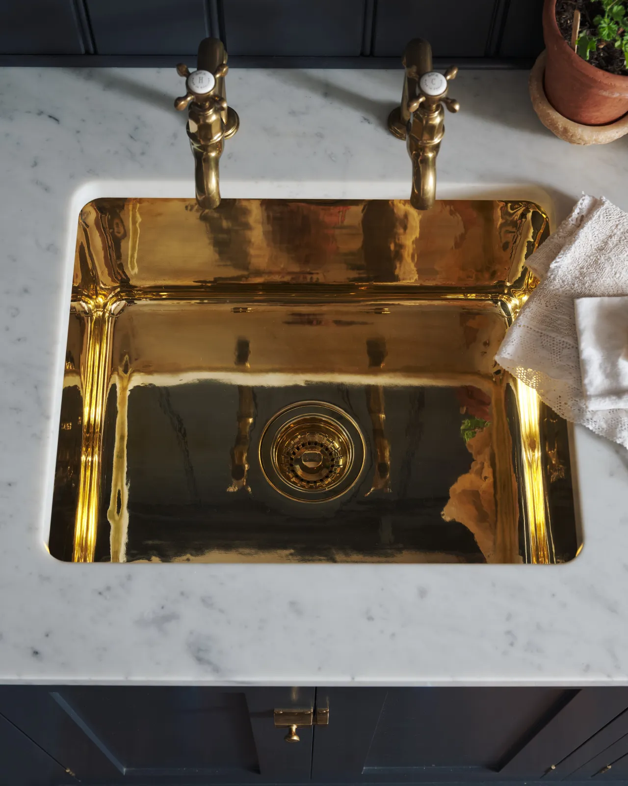 brass sink