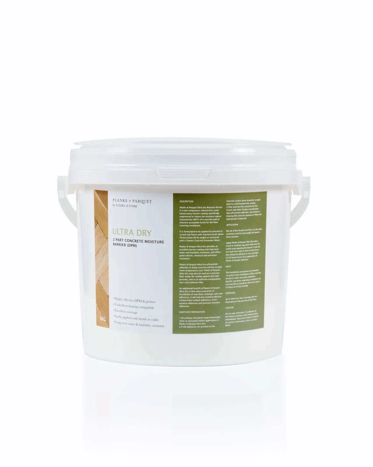 A cut-out image of a tub of Wood Floor Concrete Moisture Barrier by Floors of Stone.